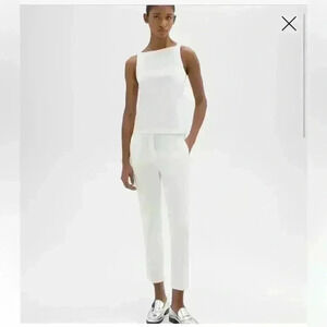 Theory Treeca 'Good Linen' Pull-On Pants in white Size 18 new